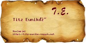 Titz Euniké névjegykártya